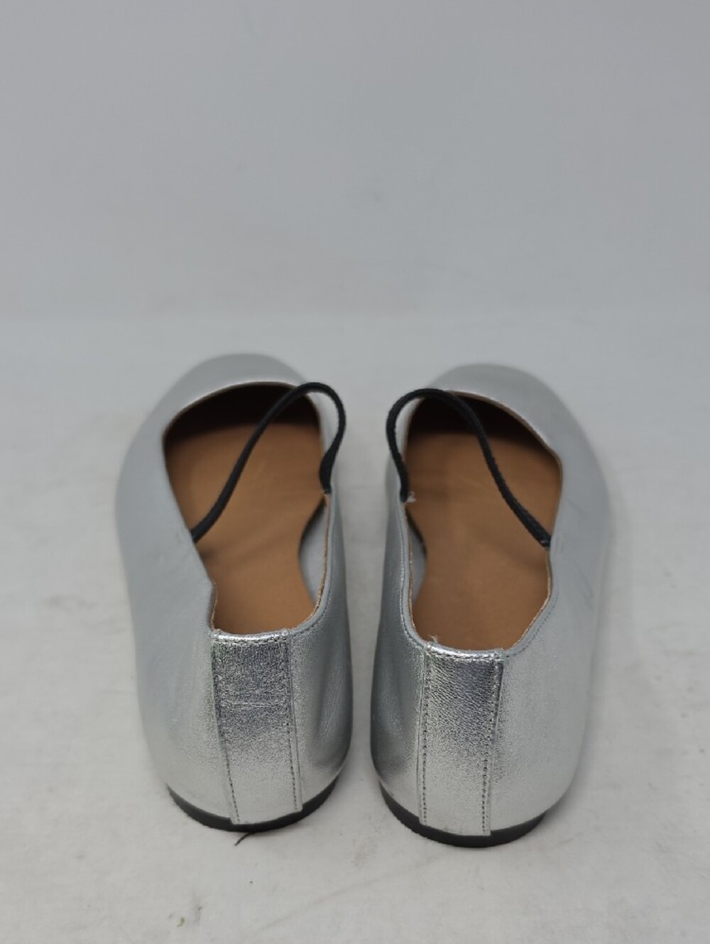 Madewell The Greta Silver Metallic Leather  Ballet Flats Size 9.5 - Picture 4 of 6
